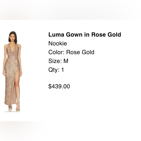 Revolve Halter Gown in Rose Gold